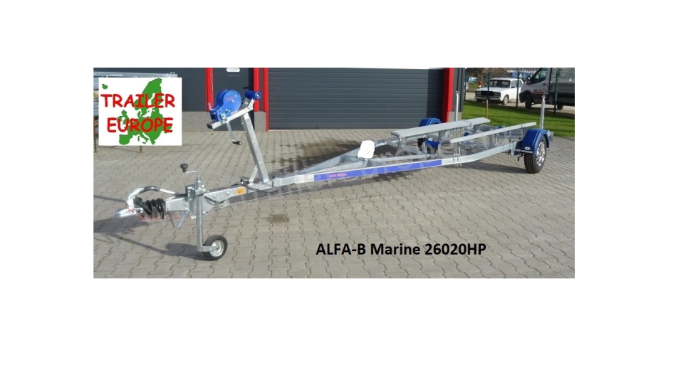 ALFA-B Marine 26020HP.A(párnafás) és ALFA Marine 26020HG.A(görgős) egytengelyes,fékes csónakszállító analóg világítással